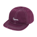 Supreme Distressed Script 6-Panel Dark Purple Cap