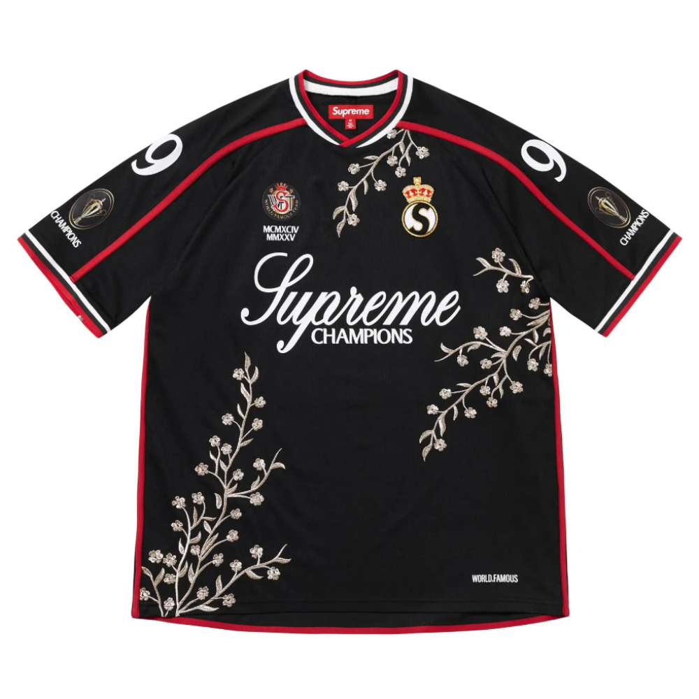 Supreme Floral Soccer Jersey 'Black'