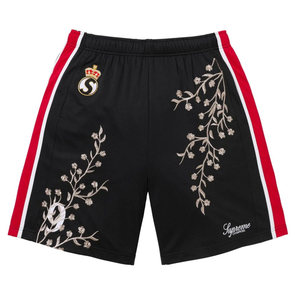 Supreme Floral Soccer Shorts 'Black'