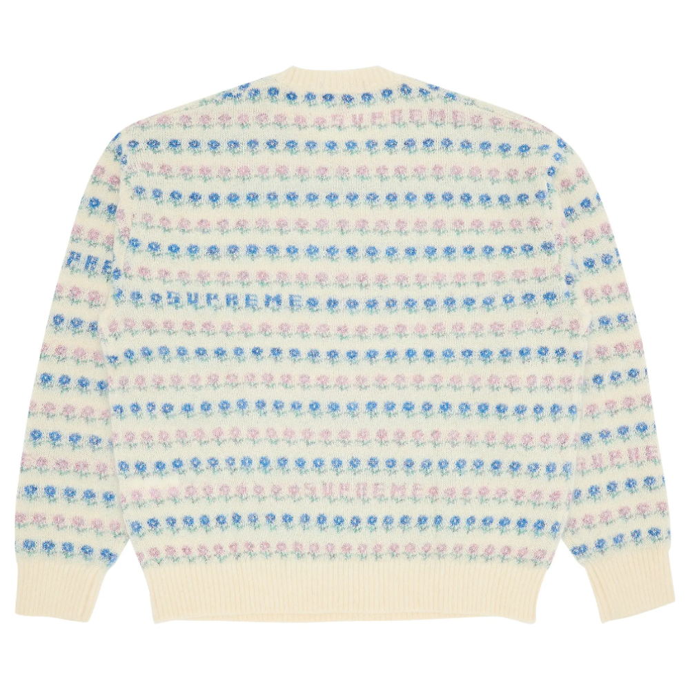Supreme Flowers Metallic Crewneck 'Ivory'