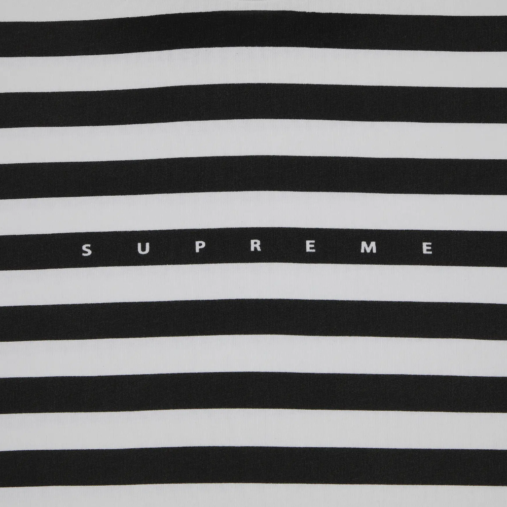 Supreme Overprint Stripe T-Shirt 'Black/White'
