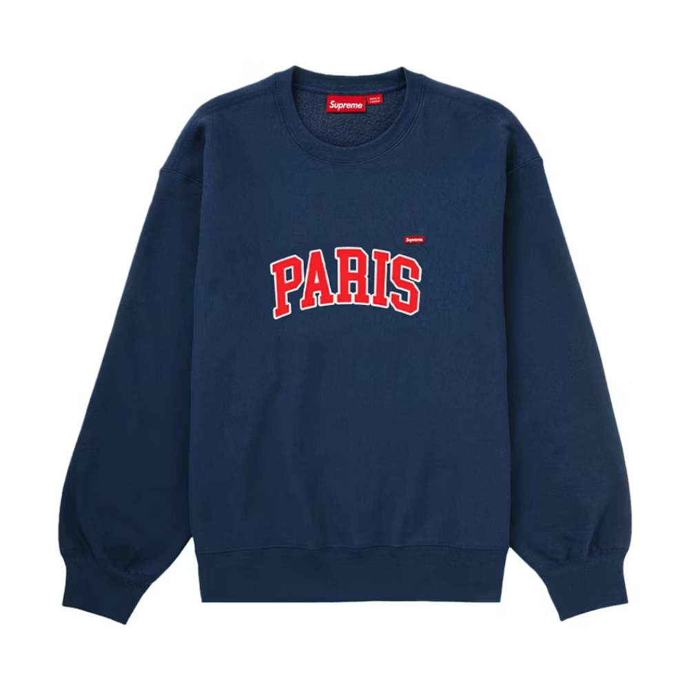 Supreme Paris Shop Small Box Crewneck 'Navy'