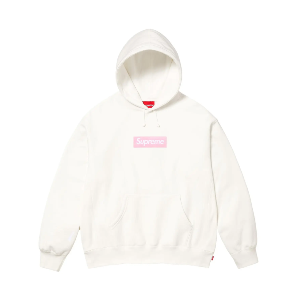 Supreme Pink Box Logo Hoodie 'White'