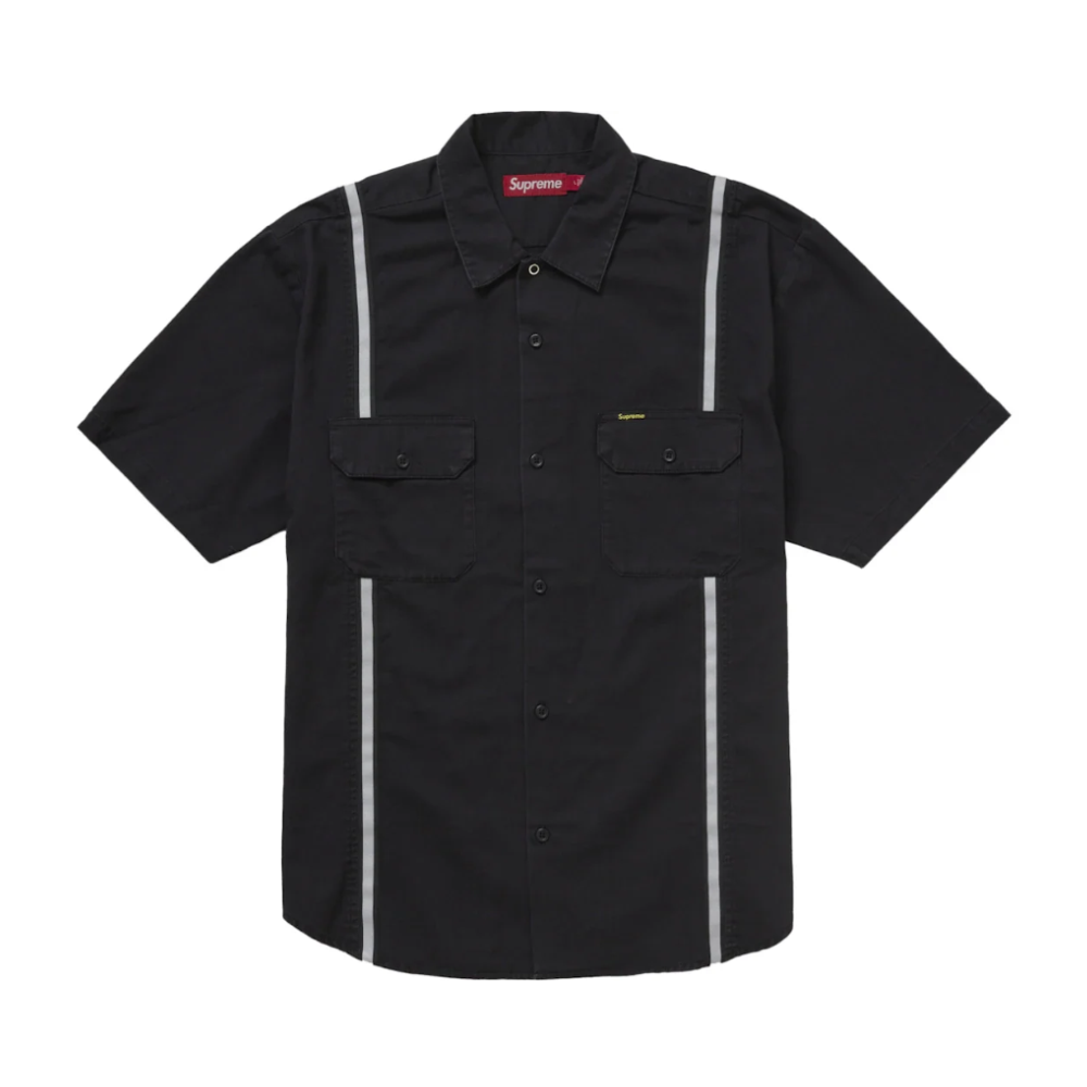 Supreme Reflective Stripe Work Shirt 'Black'