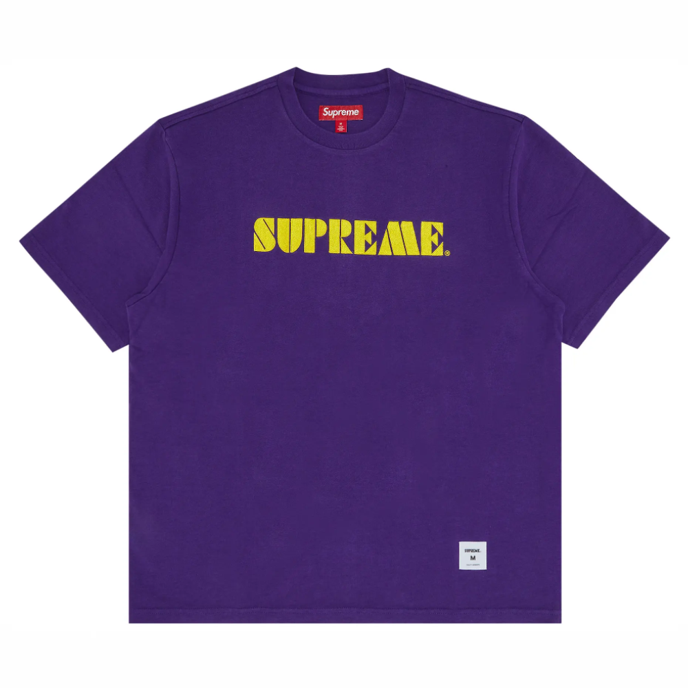 Supreme Stencil Embroidered T-Shirt 'Purple'