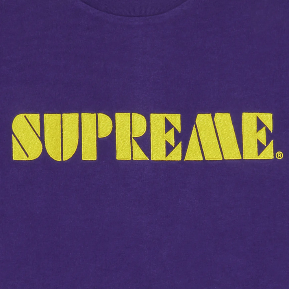 Supreme Stencil Embroidered T-Shirt 'Purple'