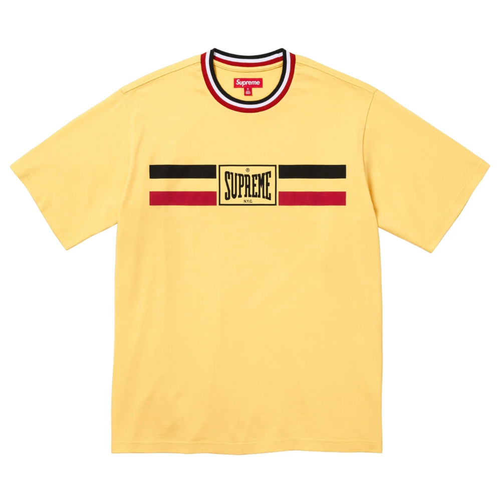 Supreme Warm Up Stripe S/S Top Yellow