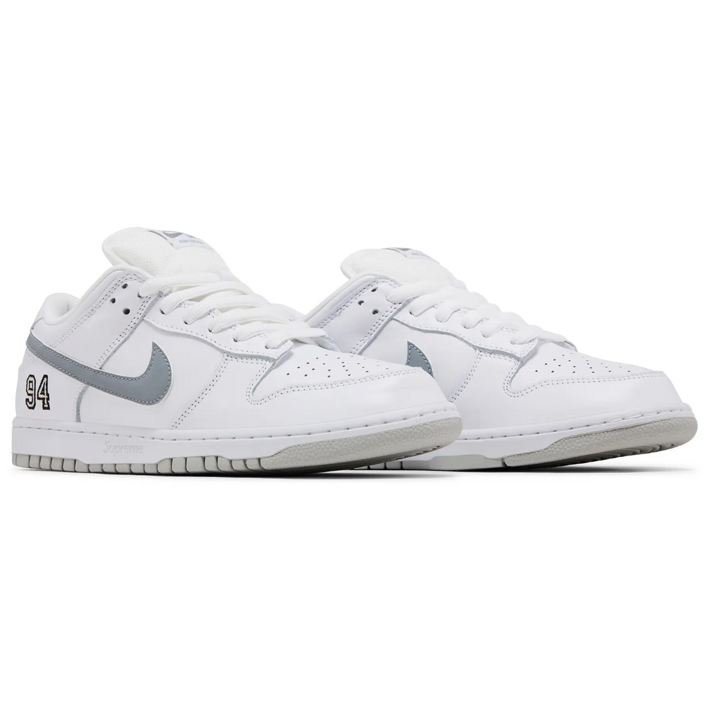 Nike SB Dunk Low Supreme 94 White Metallic Silver